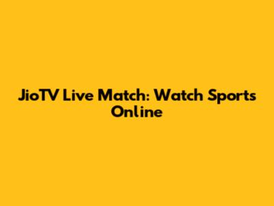 JioTV Live Match: Watch Sports Online