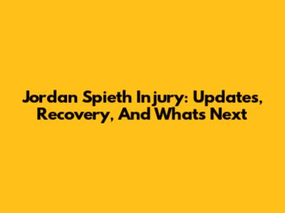 Jordan Spieth Injury: Updates, Recovery, And What's Next