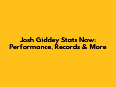 Josh Giddey Stats Now: Performance, Records & More