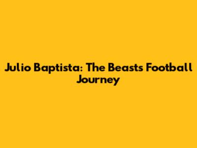 Julio Baptista: The Beast's Football Journey