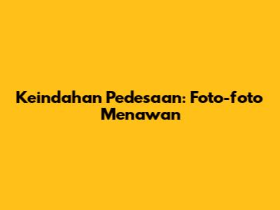 Keindahan Pedesaan: Foto-foto Menawan