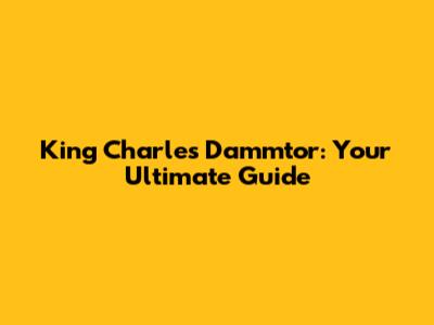 King Charles Dammtor: Your Ultimate Guide