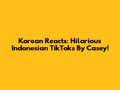Korean Reacts: Hilarious Indonesian TikToks By Casey!