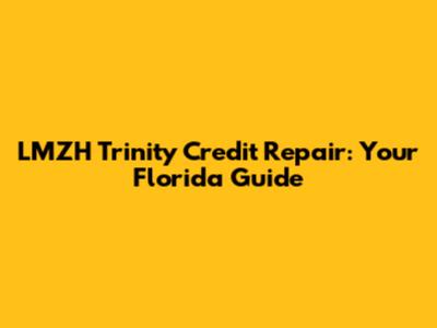 LMZH Trinity Credit Repair: Your Florida Guide