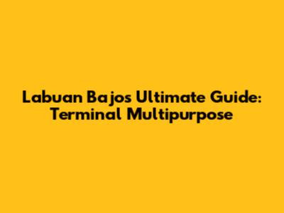 Labuan Bajo's Ultimate Guide: Terminal Multipurpose