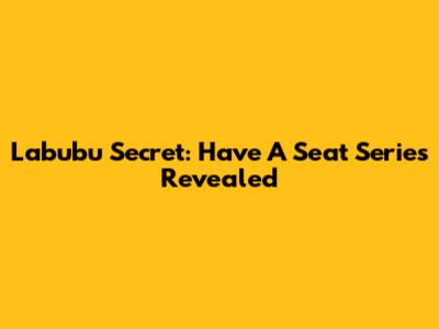 Labubu Secret: Have A Seat Series Revealed