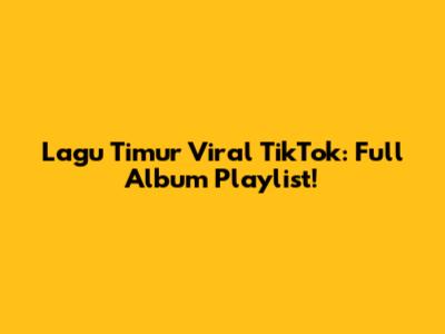 Lagu Timur Viral TikTok: Full Album Playlist!