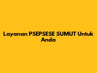Layanan PSEPSESE SUMUT Untuk Anda