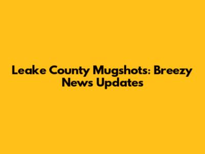 Leake County Mugshots: Breezy News Updates
