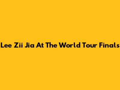 Lee Zii Jia At The World Tour Finals
