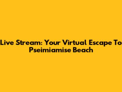 Live Stream: Your Virtual Escape To Pseimiamise Beach