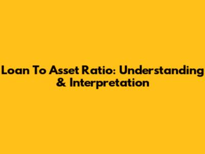 Loan To Asset Ratio: Understanding & Interpretation