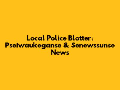 Local Police Blotter: Pseiwaukeganse & Senewssunse News