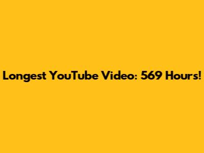 Longest YouTube Video: 569 Hours!