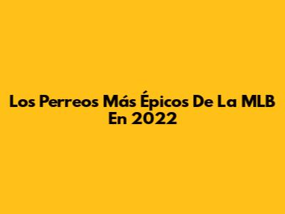 Los Perreos Más Épicos De La MLB En 2022