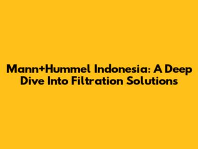 Mann+Hummel Indonesia: A Deep Dive Into Filtration Solutions