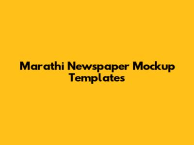 Marathi Newspaper Mockup Templates