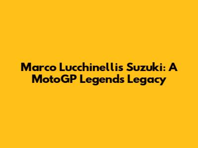 Marco Lucchinelli's Suzuki: A MotoGP Legend's Legacy