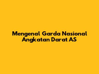 Mengenal Garda Nasional Angkatan Darat AS