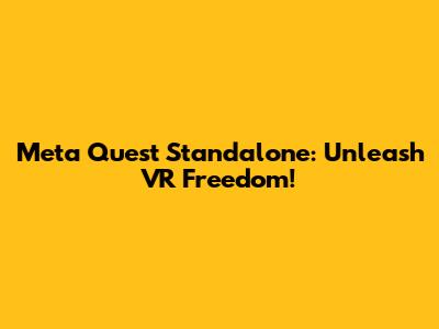 Meta Quest Standalone: Unleash VR Freedom!