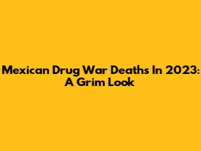 Mexican Drug War Deaths In 2023: A Grim Look