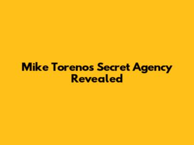 Mike Toreno's Secret Agency Revealed