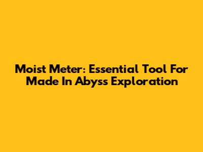 Moist Meter: Essential Tool For Made In Abyss Exploration