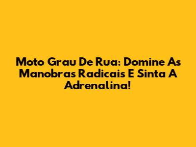 Moto Grau De Rua: Domine As Manobras Radicais E Sinta A Adrenalina!