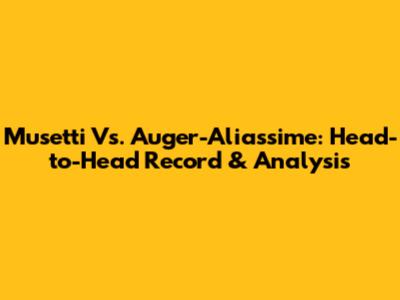 Musetti Vs. Auger-Aliassime: Head-to-Head Record & Analysis