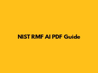 NIST RMF AI PDF Guide