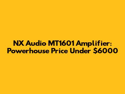 NX Audio MT1601 Amplifier: Powerhouse Price Under $6000