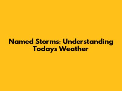 Named Storms: Understanding Today's Weather