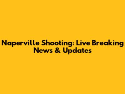 Naperville Shooting: Live Breaking News & Updates