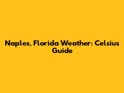 Naples, Florida Weather: Celsius Guide