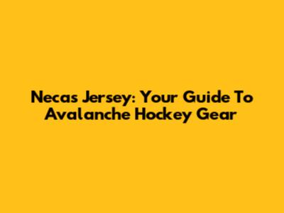 Necas Jersey: Your Guide To Avalanche Hockey Gear