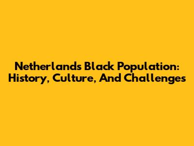 Netherlands Black Population: History, Culture, And Challenges