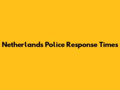 Netherlands Police Response Times