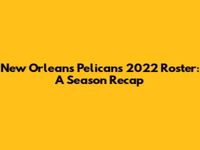 New Orleans Pelicans 2022 Roster: A Season Recap