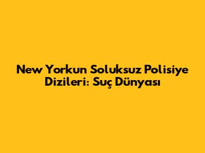New York'un Soluksuz Polisiye Dizileri: Suç Dünyası