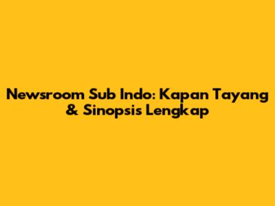 Newsroom Sub Indo: Kapan Tayang & Sinopsis Lengkap
