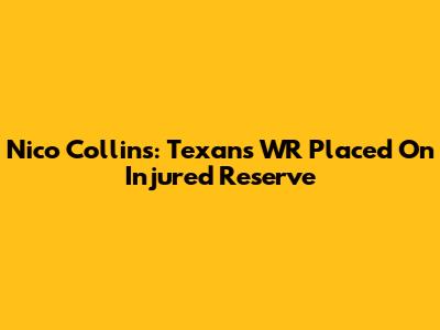 Nico Collins: Texans WR Placed On Injured Reserve