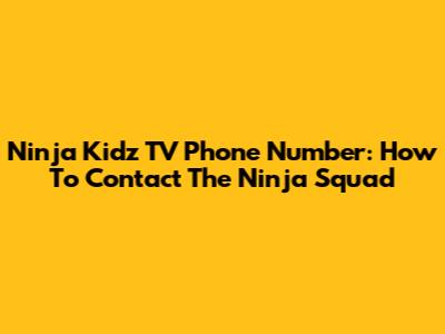 Ninja Kidz TV Phone Number: How To Contact The Ninja Squad