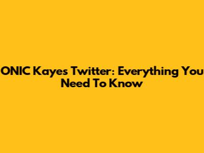 ONIC Kayes Twitter: Everything You Need To Know