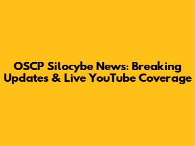 OSCP Silocybe News: Breaking Updates & Live YouTube Coverage