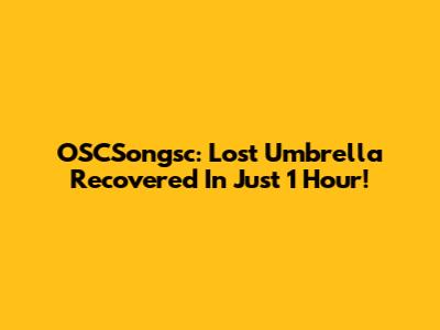 OSCSongsc: Lost Umbrella Recovered In Just 1 Hour!