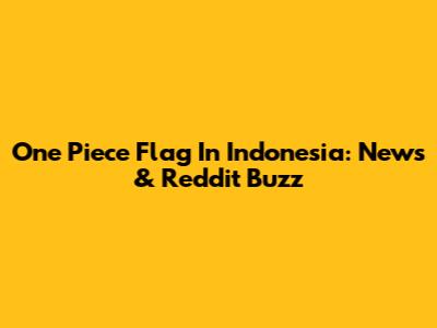 One Piece Flag In Indonesia: News & Reddit Buzz