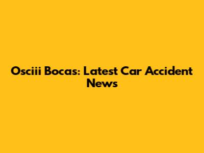 Osciii Bocas: Latest Car Accident News