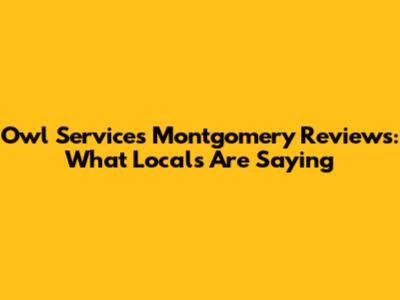 Owl Services Montgomery Reviews: What Locals Are Saying