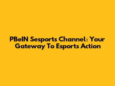 PBeIN Sesports Channel: Your Gateway To Esports Action