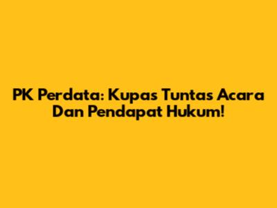 PK Perdata: Kupas Tuntas Acara Dan Pendapat Hukum!